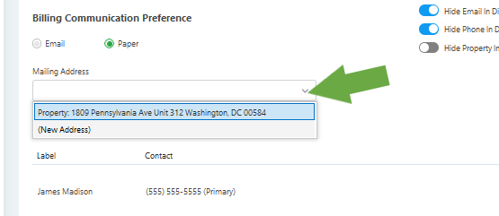 Change contact info & login