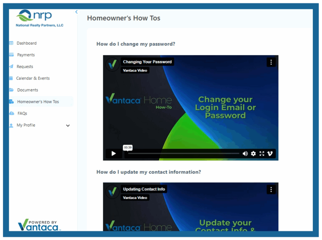 Navigate the owner portal