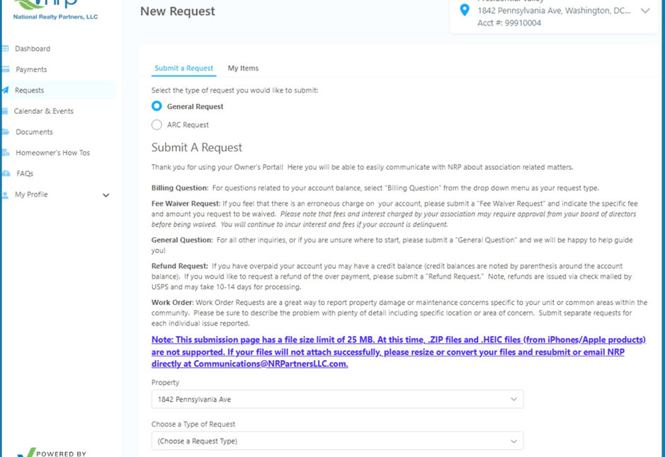 Submit ARC request login
